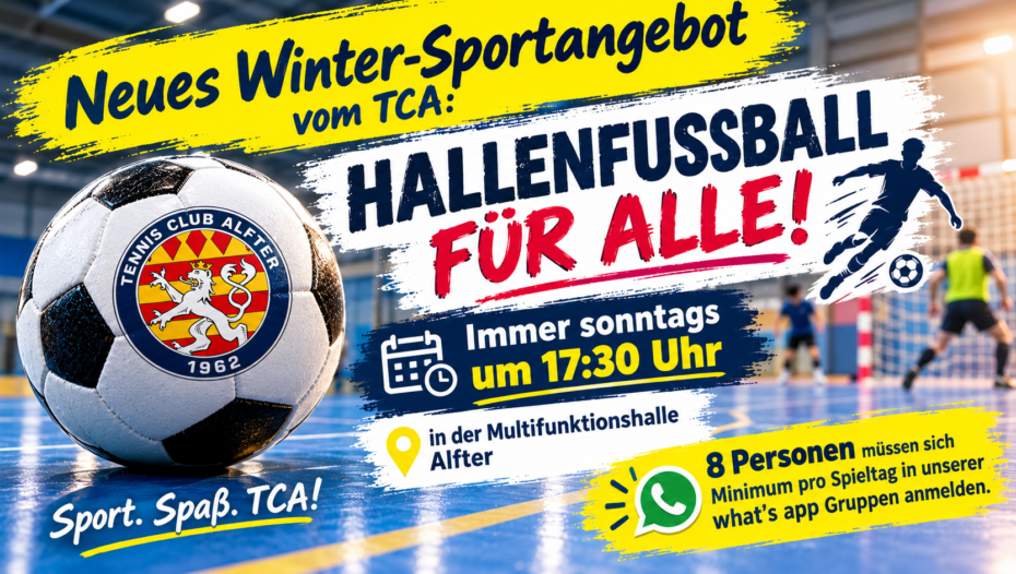 Winter-Sportangebot TC Alfter: Hallenfußball 1 neues hallenfussballangebot beim tca